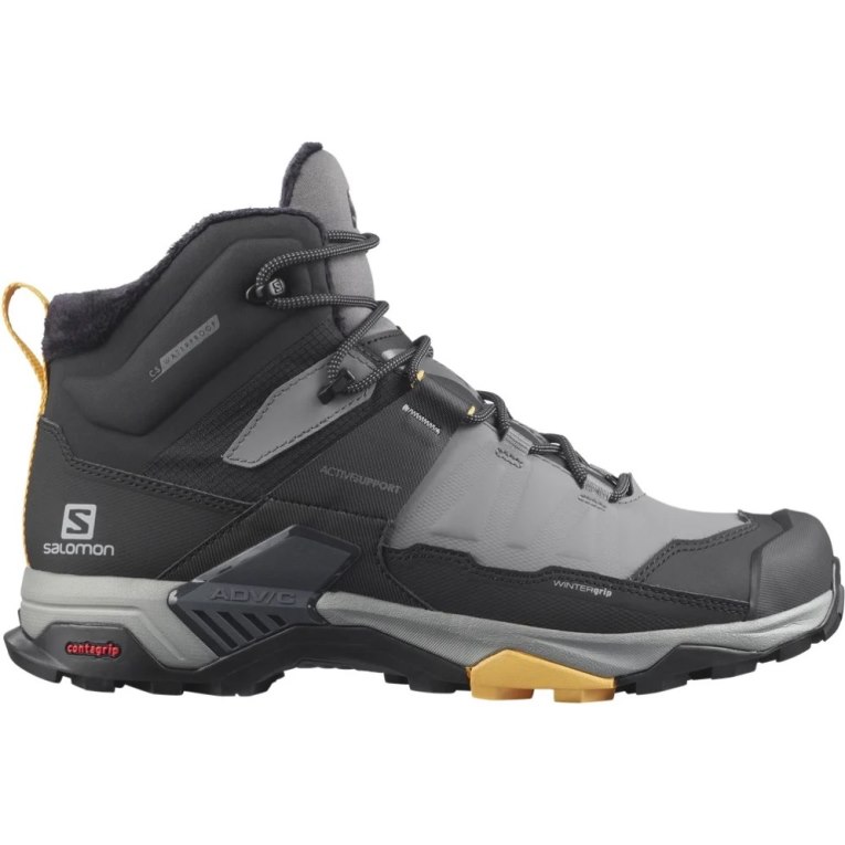 Botas de Invierno Salomon X Ultra 4 Mid Invierno Thinsulate Climasalomon Impermeables Hombre Negros Grises | MX MZOC056